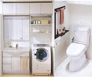 リフォーム後のトイレと洗面台のイメージ画像